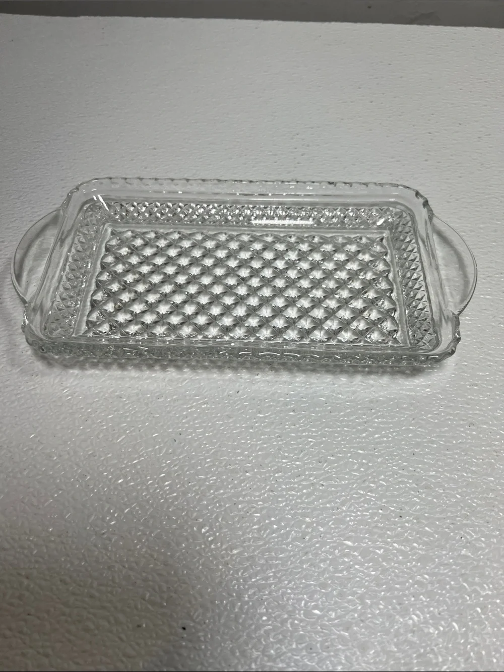 Vintage Anchor Hocking Wexford Pattern Handled Tray